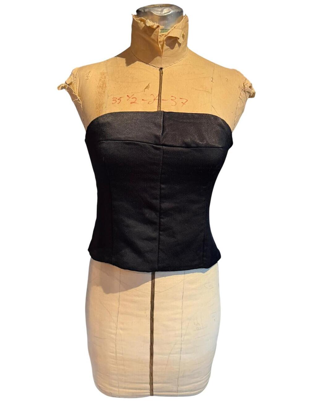 Mango Black Strapless Corset Top